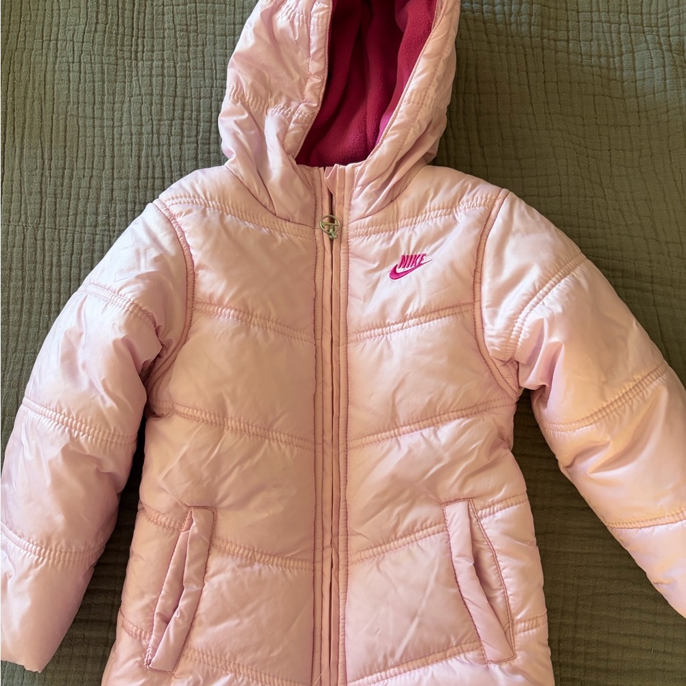 Nike Kids Light Pink Hooded Puffer Jacket